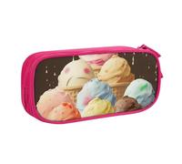 BNVSADC Ice Cream Printed Pencil Case Large Pen Bag Cute Pencil Box Pouch Office School Stationery Organizer for Girls Boys, Pink