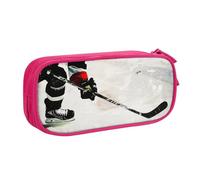 BNVSADC Ice Hockey Art Printed Pencil Case Large Pen Bag Cute Pencil Box Pouch Office School Stationery Organizer for Girls Boys, Pink