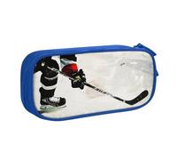 BNVSADC Ice Hockey Art Printed Pencil Case Large Pen Bag Cute Pencil Box Pouch Office School Stationery Organizer for Girls Boys, Blue