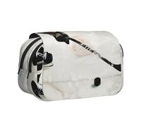 BNVSADC Ice Hockey Art Printed Print Flip Top Double Layer Pencil Case - Large Capacity School Supplies Organizer for Students, Kids, Teens, Artists, Travel & Office Use