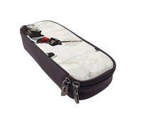 BNVSADC Ice Hockey Art Printed PU Leather Flip Pencil Case, Cute Pencil Box Pen Bag Stationery Organizer Makeup Bag for School Office Travel