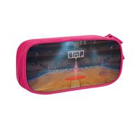 BNVSADC Indoor Basketball Printed Pencil Case Large Pen Bag Cute Pencil Box Pouch Office School Stationery Organizer for Girls Boys, Pink