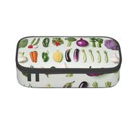 BNVSADC Introduction of Various Vegetables Printed Pencil Case Cute Pencil Box Bag Pen Pouch Office School Stationery Organizer for School Travel Work