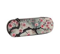 BNVSADC Japanese Spring Plum Floral 1 Printed Leather Pencil Pen Case & Makeup Bag - Stylish Hard Shell Pencil Bag Stationery Organizer Pouch for School Office Travel