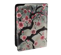 BNVSADC Japanese Spring Plum Floral 1 Printed Passport Holder Travel PU Leather Passport Cover Case Organiser for Men Women, 6.5 inch