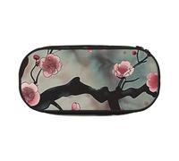 BNVSADC Japanese Spring Plum Floral 1 Printed Pencil Case Cute Pencil Bag Pen Pouch Large Stationery Organizer Makeup Bag for Teen Boys Girls School Students Office