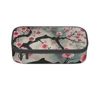 BNVSADC Japanese Spring Plum Floral 1 Printed Pencil Case Cute Pencil Box Bag Pen Pouch Office School Stationery Organizer for School Travel Work