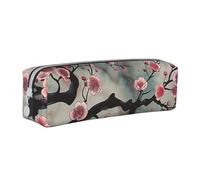 BNVSADC Japanese Spring Plum Floral 1 Printed Pencil Case Leather Pencil Pouch Cute Stationery Pencil Pen Bag with Zipper for School Office Travel