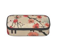 BNVSADC Japanese Spring Plum Floral Print Printed Pencil Case Cute Pencil Box Bag Pen Pouch Office School Stationery Organizer for School Travel Work