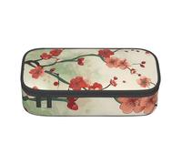 BNVSADC Japanese Spring Plum Floral Printed Pencil Case Cute Pencil Box Bag Pen Pouch Office School Stationery Organizer for School Travel Work
