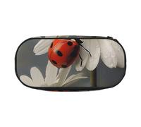BNVSADC Ladybug and Flower Printed Pencil Case Cute Pencil Bag Pen Pouch Large Stationery Organizer Makeup Bag for Teen Boys Girls School Students Office
