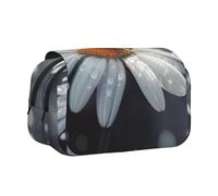 BNVSADC Ladybug on Flower Printed Print Flip Top Double Layer Pencil Case - Large Capacity School Supplies Organizer for Students, Kids, Teens, Artists, Travel & Office Use