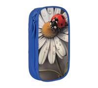 BNVSADC Ladybug Pattern Printed Pencil Case for Girls Boys, Large Capacity Pencil Pouch Cute Pencil Box Adult Makeup Bag with 2 Compartments, Blue