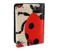 BNVSADC Ladybug Printed Passport Holder Travel PU Leather Passport Cover Case Organiser for Men Women, 6.5 inch