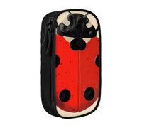 BNVSADC Ladybug Printed Pencil Case for Girls Boys, Large Capacity Pencil Pouch Cute Pencil Box Adult Makeup Bag with 2 Compartments, Black
