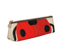 BNVSADC Ladybug Printed Triangle Pencil Case Leather Pencil Pouch Cute Stationery Pencil Pen Bag for School Office Travel