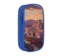 BNVSADC Las Vegas Sunset Printed Pencil Case for Girls Boys, Large Capacity Pencil Pouch Cute Pencil Box Adult Makeup Bag with 2 Compartments, Blue