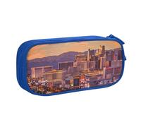 BNVSADC Las Vegas Sunset Printed Pencil Case Large Pen Bag Cute Pencil Box Pouch Office School Stationery Organizer for Girls Boys, Blue