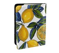BNVSADC Lemon Fruit Pattern Printed Passport Holder Travel PU Leather Passport Cover Case Organiser for Men Women, 6.5 inch