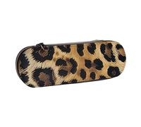 BNVSADC Leopard Pattern Printed Leather Pencil Pen Case & Makeup Bag - Stylish Hard Shell Pencil Bag Stationery Organizer Pouch for School Office Travel