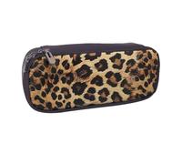 BNVSADC Leopard Pattern Printed Leather Pencil Pen Case & Makeup Bag - Stylish Pencil Bag Stationery Organizer Pouch for School Office Travel