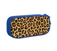 BNVSADC Leopard Pattern Printed Pencil Case Large Pen Bag Cute Pencil Box Pouch Office School Stationery Organizer for Girls Boys, Blue