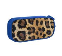 BNVSADC Leopard Pattern Printed Pencil Case Large Pen Bag Cute Pencil Box Pouch Office School Stationery Organizer for Girls Boys, Blue
