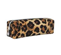 BNVSADC Leopard Pattern Printed Pencil Case Leather Pencil Pouch Cute Stationery Pencil Pen Bag with Zipper for School Office Travel