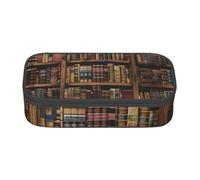 BNVSADC Library Bookshelf Book Printed Pencil Case Cute Pencil Box Bag Pen Pouch Office School Stationery Organizer for School Travel Work