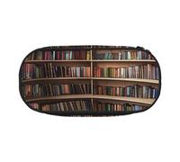 BNVSADC Library Bookshelf Books Printed Pencil Case Cute Pencil Bag Pen Pouch Large Stationery Organizer Makeup Bag for Teen Boys Girls School Students Office