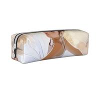 BNVSADC Little Ballerina Dancing Girl Printed Pencil Case Leather Pencil Pouch Cute Stationery Pencil Pen Bag with Zipper for School Office Travel