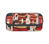 BNVSADC Little Boys and Girls in Firefighters Printed Pencil Case Cute Pencil Box Bag Pen Pouch Office School Stationery Organizer for School Travel Work