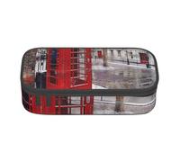 BNVSADC London Red Telephone Booth Printed Pencil Case Cute Pencil Box Bag Pen Pouch Office School Stationery Organizer for School Travel Work