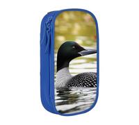 BNVSADC Loon Nature Bird Printed Pencil Case for Girls Boys, Large Capacity Pencil Pouch Cute Pencil Box Adult Makeup Bag with 2 Compartments, Blue