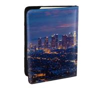 BNVSADC Los Angeles Skyline Printed Passport Holder Travel PU Leather Passport Cover Case Organiser for Men Women, 6.5 inch