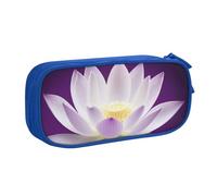 BNVSADC Lotus Flower Purple Printed Pencil Case Large Pen Bag Cute Pencil Box Pouch Office School Stationery Organizer for Girls Boys, Blue