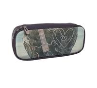 BNVSADC Love Rock Printed Leather Pencil Pen Case & Makeup Bag - Stylish Pencil Bag Stationery Organizer Pouch for School Office Travel