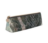 BNVSADC Love Rock Printed Triangle Pencil Case Leather Pencil Pouch Cute Stationery Pencil Pen Bag for School Office Travel