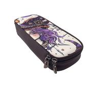 BNVSADC Magic Witch Witchcraft Bohemian Drawing Printed PU Leather Flip Pencil Case, Cute Pencil Box Pen Bag Stationery Organizer Makeup Bag for School Office Travel