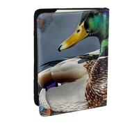 BNVSADC Mallard Duck Printed Passport Holder Travel PU Leather Passport Cover Case Organiser for Men Women, 6.5 inch