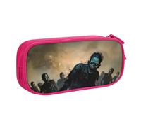 BNVSADC Many Zombie Printed Pencil Case Large Pen Bag Cute Pencil Box Pouch Office School Stationery Organizer for Girls Boys, Pink