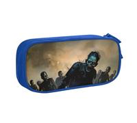 BNVSADC Many Zombie Printed Pencil Case Large Pen Bag Cute Pencil Box Pouch Office School Stationery Organizer for Girls Boys, Blue