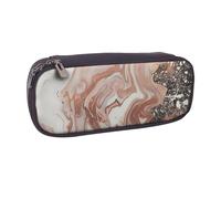 BNVSADC Marble Color Rose Gold Printed Leather Pencil Pen Case & Makeup Bag - Stylish Pencil Bag Stationery Organizer Pouch for School Office Travel