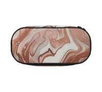 BNVSADC Marble Color Rose Gold Printed Pencil Case Cute Pencil Bag Pen Pouch Large Stationery Organizer Makeup Bag for Teen Boys Girls School Students Office