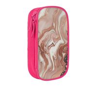 BNVSADC Marble Color Rose Gold Printed Pencil Case for Girls Boys, Large Capacity Pencil Pouch Cute Pencil Box Adult Makeup Bag with 2 Compartments, Pink