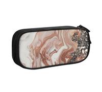 BNVSADC Marble Color Rose Gold Printed Pencil Case Large Pen Bag Cute Pencil Box Pouch Office School Stationery Organizer for Girls Boys, Black