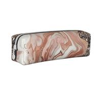 BNVSADC Marble Color Rose Gold Printed Pencil Case Leather Pencil Pouch Cute Stationery Pencil Pen Bag with Zipper for School Office Travel