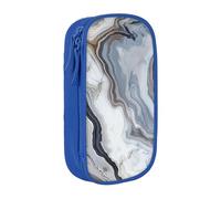 BNVSADC Marble Mural Printed Pencil Case for Girls Boys, Large Capacity Pencil Pouch Cute Pencil Box Adult Makeup Bag with 2 Compartments, Blue