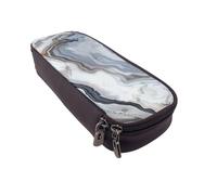 BNVSADC Marble Mural Printed PU Leather Flip Pencil Case, Cute Pencil Box Pen Bag Stationery Organizer Makeup Bag for School Office Travel