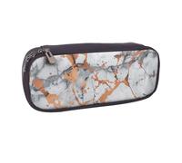 BNVSADC Marble Texture Copper Splatter Printed Leather Pencil Pen Case & Makeup Bag - Stylish Pencil Bag Stationery Organizer Pouch for School Office Travel